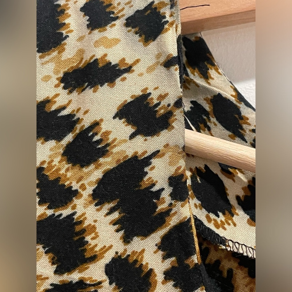 AMAZING Vintage Timing Tan Brown Leopard Print Sarong Wrap Sheath Dress size 4* - Picture 6 of 10